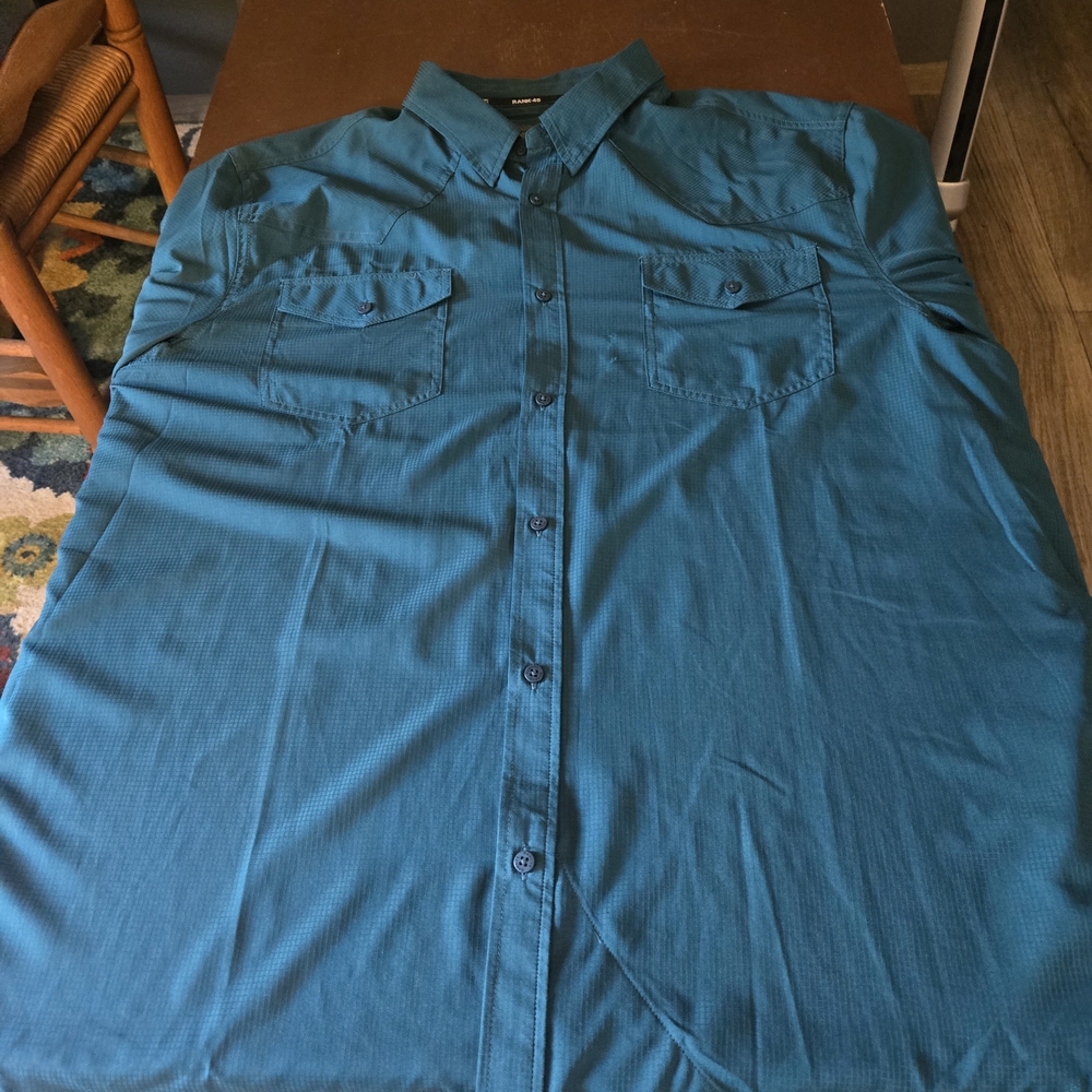 Men's Teal Casual Button-Down Shirt